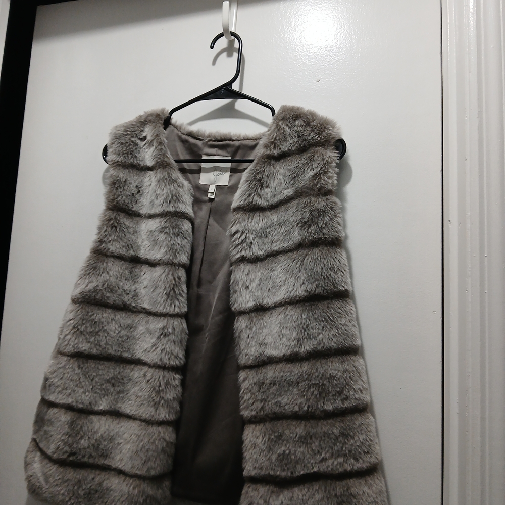 Gray Faux Fur Vest